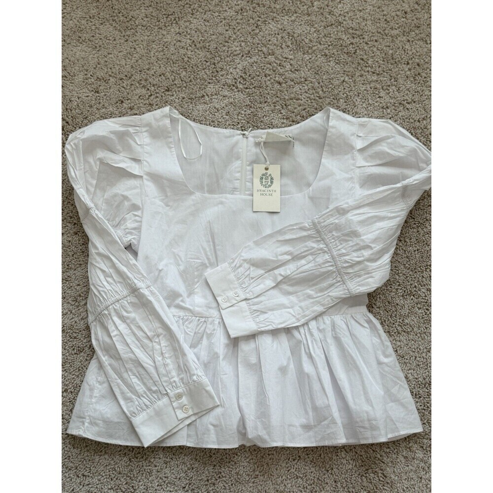 Tuckernuck Hyacinth House Women’s L Clemons Blouse White Boho Cottagecore Flirty - Picture 7 of 13